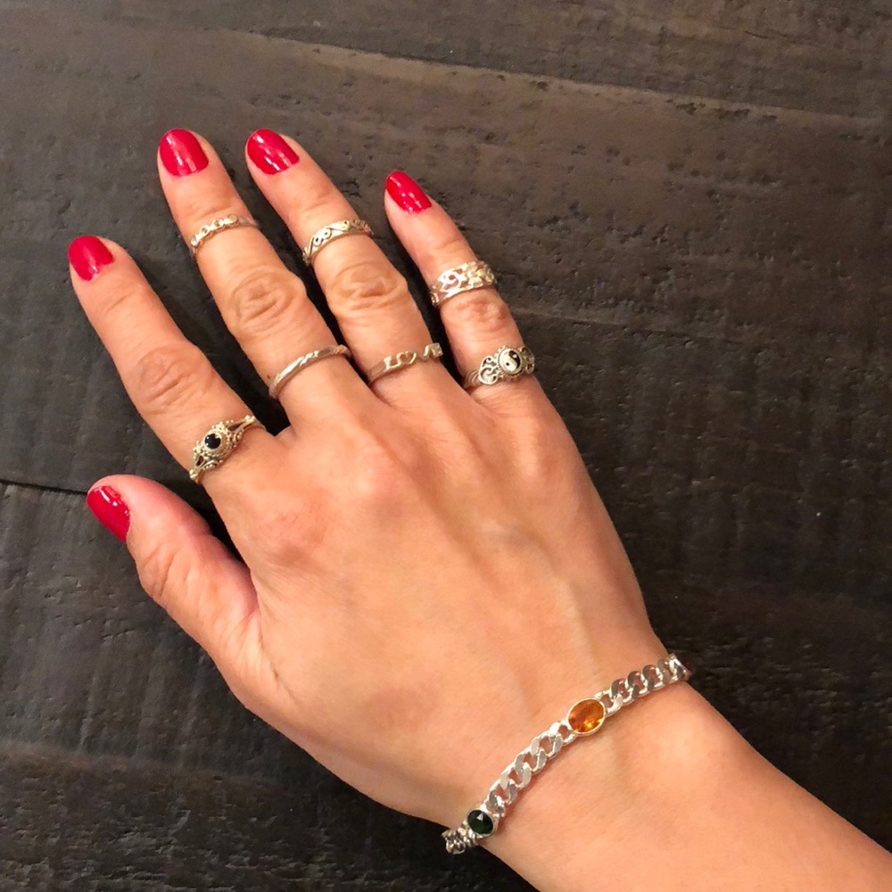 Bundle of sterling silver rings